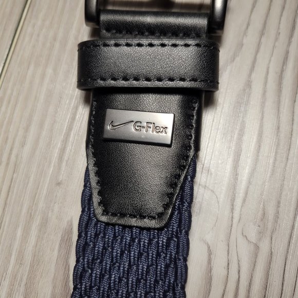 $55 Nike G Flex Webbed Braided Golf Belt Dark Blue NWT Medium (36-38) - Picture 3 of 6